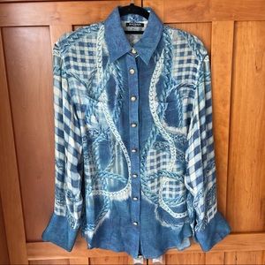 Balmain printed silk tunic top